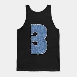 Number Three Blue Denim Tank Top